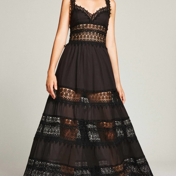Charo Ruiz Dresses & Skirts - Elegant Black Lace Maxi Dress